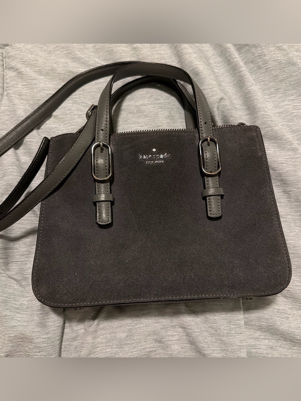 kate spade grey top-handle crossbody purse